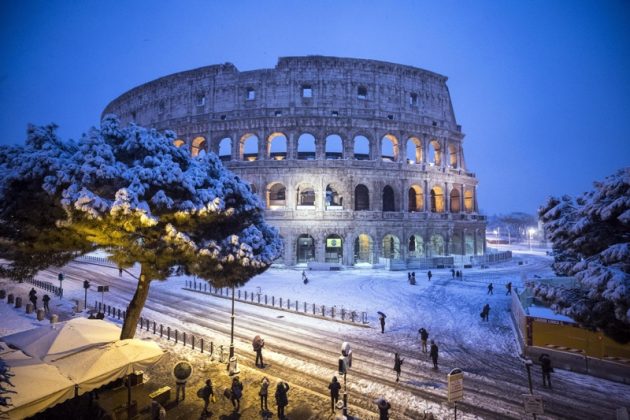 сняг в Рим