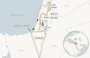 арта на Израел с палестинските територии. Град Йелат е в южната точка на страната, между Египет и Йордания. Снимка: АП