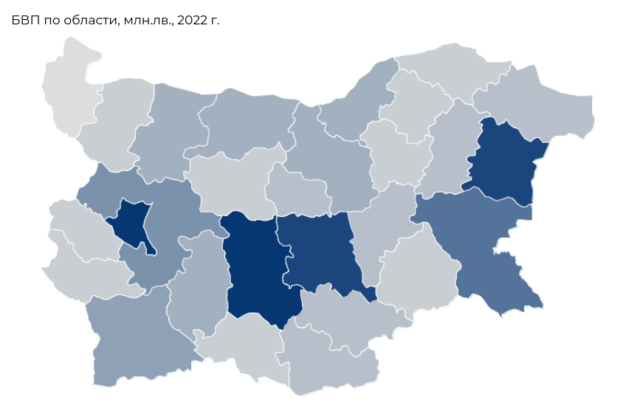 Енергетиката и преработващата промишленост дърпат напред регионите през 2022 г.