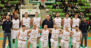 Националният отбор на България по баскетбол за мъже с приз за номер 1 за месец февруари