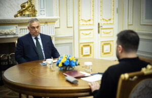 Унгарският премиер Виктор Орбан и украинският президент Володимир Зеленски в Киев. 2 юли 2024 г.