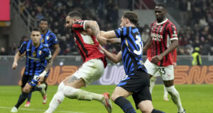 Стефан де Фрай вкара в добавеното време и Интер измъкна точка от Милан в градското дерби