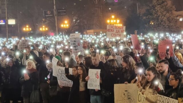 Хиляди протестираха в Скопие с искане за справедливо наказание за пиян и дрогиран 20-годишен младеж, прегазил момиче на пешеходна пътека