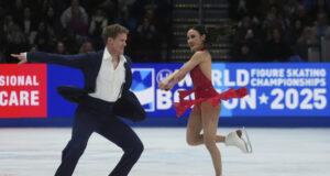 Двукратните световни шампиони Мадисън Чок и Ивън Бейтс поведоха при танцовите двойки на шампионата на планетата по фигурно пързаляне в Бостън