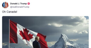 кранна снимка от профила на Доналд Тръмп в неговата социална мрежа "Трут Сошъл".