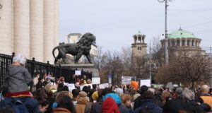 Протест срещу насилието над животни блокира пространството пред Съдебната палата в София