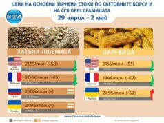 Цените на повечето зърнени стоки се понижават на световните борси за втора поредна седмица, отчитат експертите на Софийската стокова борса
