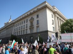 Поддръжници на лева се събраха пред сградата на Народното събрание