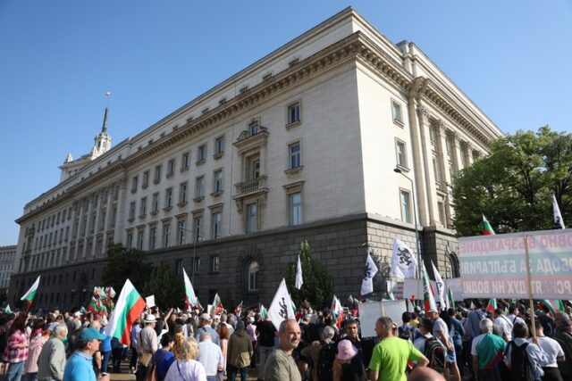 Поддръжници на лева се събраха пред сградата на Народното събрание