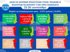 Повечето зеленчуци и плодове поевтиняват на борсите у нас през тази седмица, докато основни хранителни стоки поскъпват, по данни на ДКСБТ