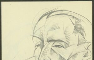 [Портрет на Никос Канздзакис]. Молив. [1922] г.ЦДА, ф. 77К, оп. 3, а.е. 4, л. 14