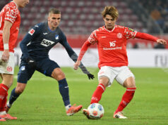 Майнц 05 и Хофенхайм завършиха наравно в среща от Бундеслигата Майнц 05 и Хофенхайм завършиха наравно в среща от Бундеслигата