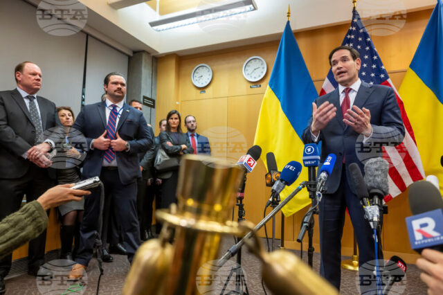 САЩ и Украйна представиха „актуализирана и усъвършенствана“ рамка за мир Американският държавен секретар Марко Рубио говори пред журналисти след разговорите в Женева - 23.11.2025 г.