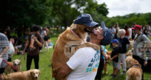 Повече от 2000 кучета от породата „Голдън ретривър" се събраха в парк в Аржентина, поставяйки неофициален световен рекорд