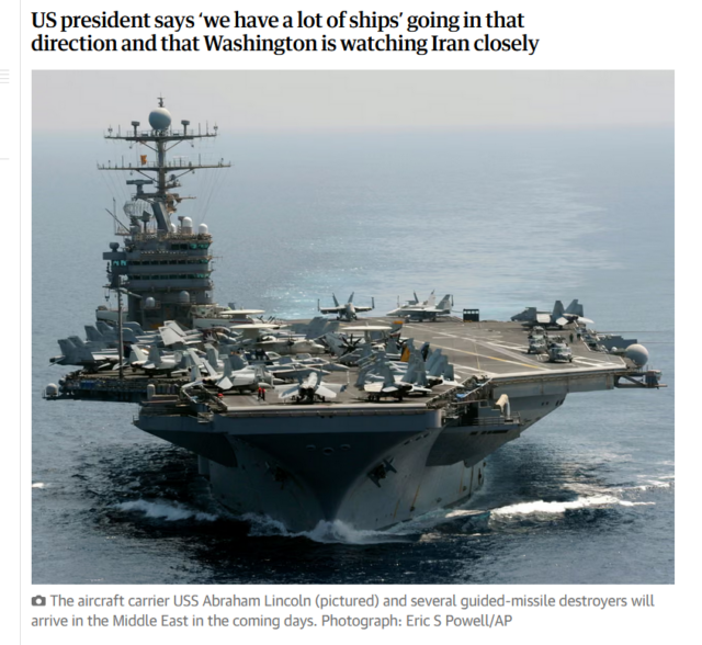 Американска „армада“ се насочва към Близкия изток, докато броят на жертвите в Иран надхвърли 5 000