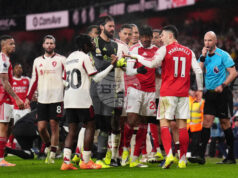 Габриел Мартинели се е извинил на Конър Брадли от Ливърпул заради неспортсменската си реакция си в края на мача