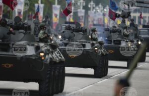 Бронирана техника на венецуелската армия преминава по улиците на Каракас по време на парад по случай Деня на независимостта от Испания, 5 юли 2022 г. (