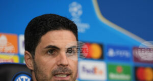 Мениджърът на Арсенал Микел Артета се надява на успех срещу Интер на „Сан Сиро“ в Шампионската лига