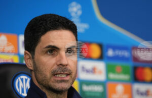 Мениджърът на Арсенал Микел Артета се надява на успех срещу Интер на „Сан Сиро“ в Шампионската лига