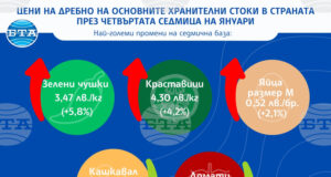 Стабилност при основните хранителни стоки и сезонен ръст при оранжерийните зеленчуци показва анализът на САПИ за цените на дребно у нас през седмицата