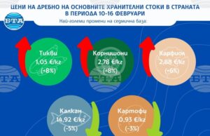 Сезонен ръст при оранжерийните зеленчуци, стабилност в месния и млечния сектор в средата на февруари отчита САПИ в седмичния си доклад за цените на дребно