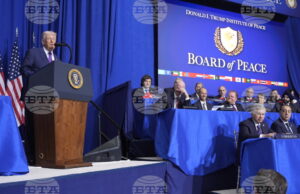 Американският президент Доналд Тръмп говори по време на заседание на Съвета за мир в Института за мир на САЩ във Вашингтон