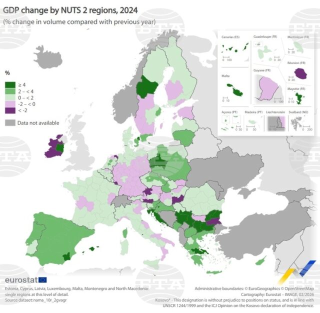 Южен централен район в България за първи път е бил с най-голям икономически растеж в ЕС през 2024 г., по данни на Евростат
