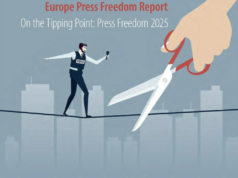 България остава рискова среда за независимата журналистика, сочи европейски доклад Корицата на доклада за медийната свобода в Европа през 2025 г. Снимка: Съвет на Европа