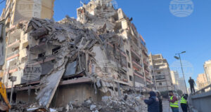 Унищожена сграда в предградие на ливанската столица Бейрут след израелски удар.