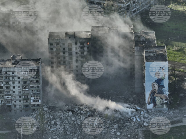 Сграда в Бахмут, мястото на едни от най-тежките боеве през войната.