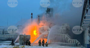 Пожар на пристанището в Уст Луга.