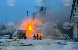 Пожар на пристанището в Уст Луга.