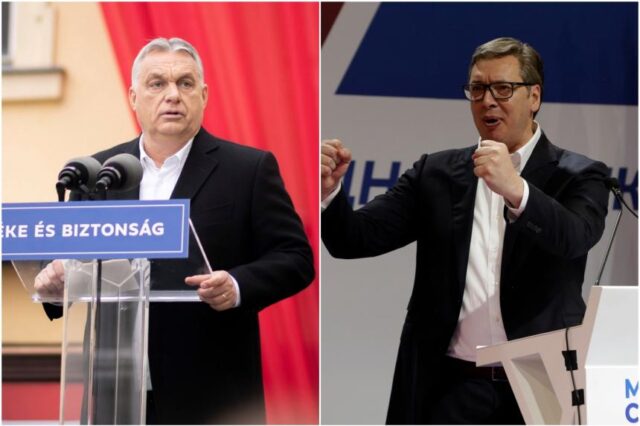На снимката: Виктор Орбан и Александър Вучич